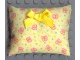 Part No: 72100 Name: Scala Cloth Pillow Large with Yellow Bow, Medium Green and Yellow Dots, and Red Butterflies Pattern Part No: 72100 Name: Scala Cloth Pillow Large with Yellow Bow, Medium Green and Yellow Dots, and Red Butterflies Pattern