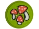 Part No: 14769pb795  Name: Tile, Round 2 x 2 with Bottom Stud Holder with Coral and White Mushrooms / Toadstools Pattern (Sticker) - Set 42652