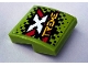 Part No: 15068pb497  Name: Slope, Curved 2 x 2 x 2/3 with Xtreme Logo on Black and Lime Checkered Background Pattern (Sticker) - Set 60254