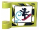 Part No: 2335pb219  Name: Flag 2 x 2 Square with Girl on Magenta Snowboard Pattern (Sticker) - Set 41321