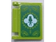 Part No: 24093pb028  Name: Minifigure, Utensil Book Cover with Green Troll Silhouette on White, Flowers on Green Background Pattern