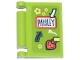 Part No: 24093pb099  Name: Minifigure, Utensil Book Cover with Diary with Dark Blue and White Arrows and 'PAISLEY', Coral Heart Lock, Bright Light Yellow Flowers Pattern (Sticker) - Set 42647