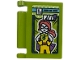 Part No: 24093pb115  Name: Minifigure, Utensil Book Cover with Comic with Yellow Superhero with Coral Hair Pattern (Sticker) - Set 42674