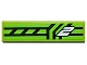 Part No: 2431pb0390  Name: Tile 1 x 4 with White Number 2 and Black Lines on Lime Background Pattern (Sticker) - Set 8133