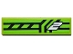 Part No: 2431pb390  Name: Tile 1 x 4 with White Number 2 and Black Lines on Lime Background Pattern (Sticker) - Set 8133