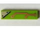 Part No: 2431pb657L  Name: Tile 1 x 4 with Orange Circuitry and Silver Plate Pattern Model Left Side (Sticker) - Set 70355