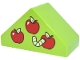 Part No: 29303pb004  Name: Duplo, Brick 4 x 2 Slope 45 Double with Red Apples, White Highlights, Yellowish Green Leaves and Worm Pattern