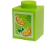 Part No: 3005pb017  Name: Brick 1 x 1 with Oranges Pattern (Juice Carton)