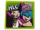 Part No: 3068pb1454  Name: Tile 2 x 2 with 'HLC', Heart, Smiling Emoticon and 2 Friends Minifigures Pattern (Sticker) - Set 41391