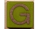 Part No: 3070pb015  Name: Tile 1 x 1 with Silver Capital Letter G Pattern