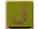 Lot ID: 67327329  Part No: 3070pb018  Name: Tile 1 x 1 with Silver Capital Letter J Pattern