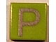 Lot ID: 67327331  Part No: 3070pb024  Name: Tile 1 x 1 with Silver Capital Letter P Pattern