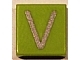 Lot ID: 330336457  Part No: 3070pb030  Name: Tile 1 x 1 with Silver Capital Letter V Pattern