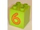 Part No: 31110pb026  Name: Duplo, Brick 2 x 2 x 2 with Number 6 Orange Pattern