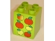 Part No: 31110pb036  Name: Duplo, Brick 2 x 2 x 2 with 6 Apples Pattern