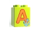 Part No: 31110pb043  Name: Duplo, Brick 2 x 2 x 2 with Letter A and Anchor Pattern