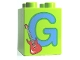 Part No: 31110pb049  Name: Duplo, Brick 2 x 2 x 2 with Letter G and Guitar Pattern