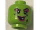 Part No: 3626cpb2238  Name: Minifigure, Head Female Magenta Lips and Eye Shadow, Black Wart and Wrinkles, Smile with White Tooth Pattern - Hollow Stud (BAM)