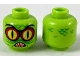 Part No: 3626pb0774u  Name: Minifigure, Head Alien with Swamp Creature with Red and Yellow Eyes, Pointed Teeth and Scales Pattern (Undetermined Type)