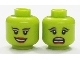 Part No: 3626pb0784  Name: Minifigure, Head Dual Sided Alien Female SW Twi'lek with Black Arched Eyebrows, Eyelashes, Red Lips, Smile / Scared Pattern