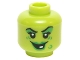 Part No: 3626pb1413  Name: Minifigure, Head Female Green Lips, Eye Shadow, Wart and Wrinkles, Smile with White Tooth Pattern
