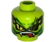 Part No: 3626pb1562  Name: Minifigure, Head Alien with Yellow Snake Eyes and Mouth with Fangs and Teeth Pattern