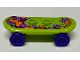Part No: 42511c04pb15  Name: Minifigure, Utensil Skateboard Deck with Orange Butterfly, Medium Lavender Stems and Leaves Pattern (Sticker) with Dark Purple Wheels (42511pb15 / 2496) - Set 41099