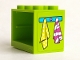Part No: 4532bpb04  Name: Container, Cupboard 2 x 3 x 2 - Hollow Studs with Medium Azure Hanger and Yellow and Magenta Towels Pattern (Sticker) - Set 41323