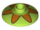 Lot ID: 284614544  Part No: 4740pb012  Name: Dish 2 x 2 Inverted (Radar) with Orange Flower 6 Petals Pattern (Mystery Machine Hubcap)