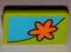 Part No: 4865pb071L  Name: Panel 1 x 2 x 1 with Orange Flower Pattern Model Left Side (Sticker) - Set 75901