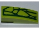 Part No: 50950pb048R  Name: Slope, Curved 3 x 1 with 7 Lime Scales Pattern Model Right Side (Sticker) - Set 9558