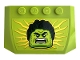 Part No: 52031pb194  Name: Wedge 4 x 6 x 2/3 Triple Curved with Angry Hulk Face and Yellow Energy Rays Pattern (Sticker) - Set 76312