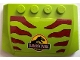 Part No: 52031pb211  Name: Wedge 4 x 6 x 2/3 Triple Curved with Jurassic Park Logo and Dark Red Stripes Pattern (Sticker) - Sets 76956 / 76959