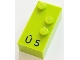 Lot ID: 398100789  Part No: 60330pb01  Name: Brick, Braille 2 x 4 with 3 Studs with Black Capital Letter U with Circumflex (Û) / Number 5 Pattern (dots-156 ⠱) (French with Antoine Numbers)