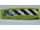 Part No: 61678pb025L  Name: Slope, Curved 4 x 1 with Black and White Danger Stripes and Splatters Pattern Model Left Side (Sticker) - Set 8961