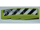 Part No: 61678pb025R  Name: Slope, Curved 4 x 1 with Black and White Danger Stripes and Splatters Pattern Model Right Side (Sticker) - Set 8961