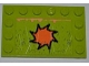 Part No: 6180pb050  Name: Tile, Modified 4 x 6 with Studs on Edges with Orange 8-Point Star, Rust and Scratches Pattern (Sticker) - Set 8964