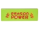 Part No: 63864pb055  Name: Tile 1 x 3 with Red and Yellow Flames and 'DRAGON POWER' Pattern (Sticker) - Set 70620