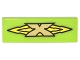 Part No: 63864pb058  Name: Tile 1 x 3 with Gold 'X' Logo on Yellow Arrows Pattern (Sticker) - Set 70620