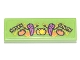 Part No: 63864pb141  Name: Tile 1 x 3 with Ninjago Logogram 'CHILI HOUSE', Magenta Chilies, Yellow and Orange Fruit, and Flames Background Pattern (Sticker) - Set 71741