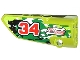 Part No: 64683pb009  Name: Technic, Panel Fairing # 3 Small Smooth Long, Side A with Red Number 34, 2 White Arrows and 'PULL BACK' Pattern (Sticker) - Set 42027