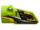 Part No: 64683pb052  Name: Technic, Panel Fairing # 3 Small Smooth Long, Side A with '88', Fuel Hole, Yellow and White Stripes on Lime Background Pattern (Sticker) - Set 42072