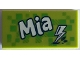 Part No: 87079pb0538  Name: Tile 2 x 4 with 'Mia' and Lightning Flash Pattern