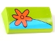 Part No: 88930pb073L  Name: Slope, Curved 2 x 4 x 2/3 with Bottom Tubes with Orange Flower Pattern Model Left Side (Sticker) - Set 75902