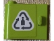 Part No: 92262pb013  Name: Door 1 x 3 x 2 Left - Open Between Top and Bottom Hinge with Recycling Arrows and Bottle on White Background Pattern (Sticker) - Set 60386