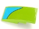 Part No: 93606pb062  Name: Slope, Curved 4 x 2 with Medium Azure Stripe Curving Down Right Pattern (Sticker) - Set 75902