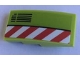Part No: 93606pb123R  Name: Slope, Curved 4 x 2 with Red and White Danger Stripes and Vent Pattern Model Right Side (Sticker) - Set 60124
