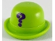 Part No: 95674pb04  Name: Minifigure, Headgear Hat, Bowler with Dark Purple Question Mark Large Pattern