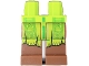 Part No: 970c88pb22  Name: Hips and Reddish Brown Legs with Lime Cloak Ends with Fringe and Bright Green Hourglasses Pattern