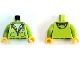 Part No: 973pb3202c01  Name: Torso Hoodie with Zipper and 'M' Pattern (LEGO Club Max) / Lime Arms / Yellow Hands